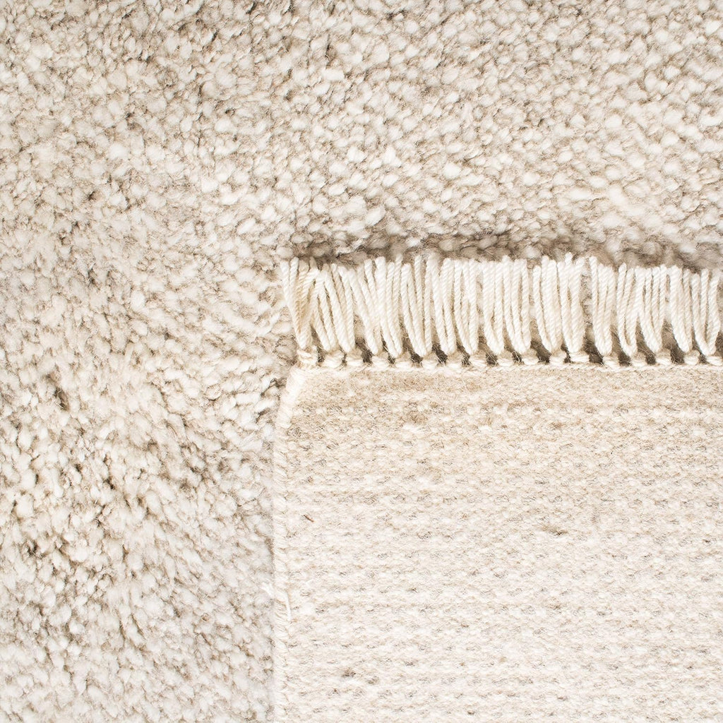 Casablanca Area Rug - 10' x 14', Beige, Hand-Knotted Wool Tassel Fringe