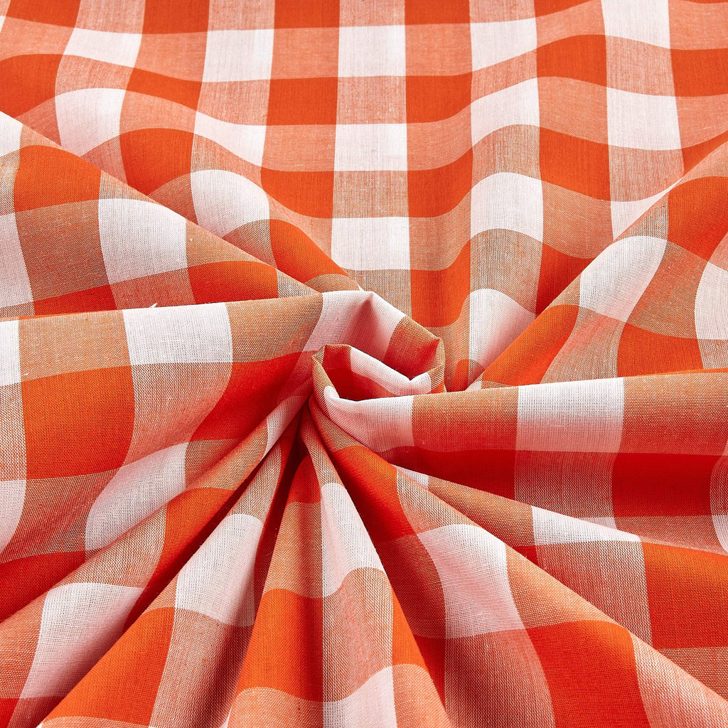 Richcheck 60" Gingham Check 1" Orange, Fabric by the Yard