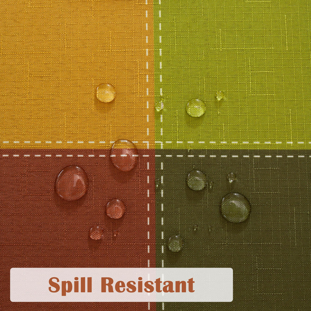 Warm Multicolor Fall Plaid Thanksgiving Tablecloth, 60 x 84 Inch