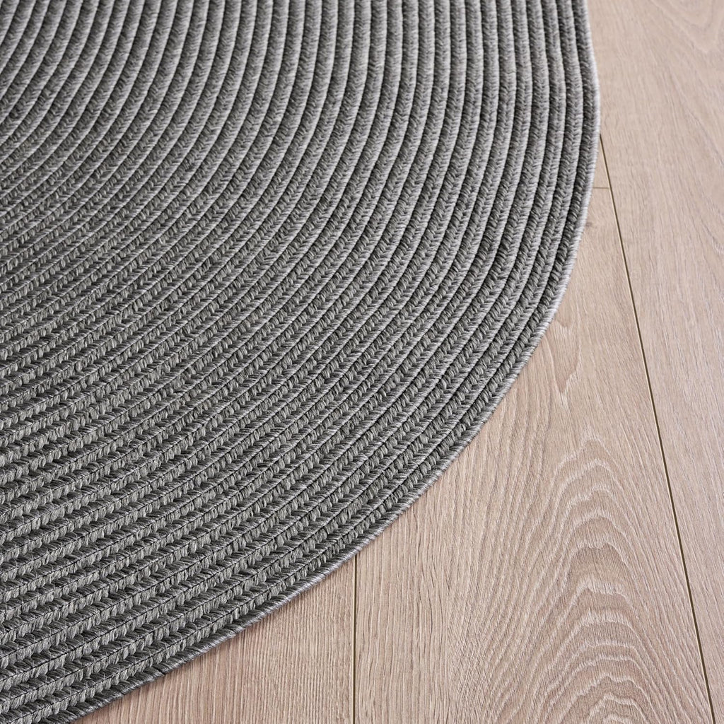 Braided Indoor/Outdoor Washable Oval Rug 4x6, Dark Grey BRD315G