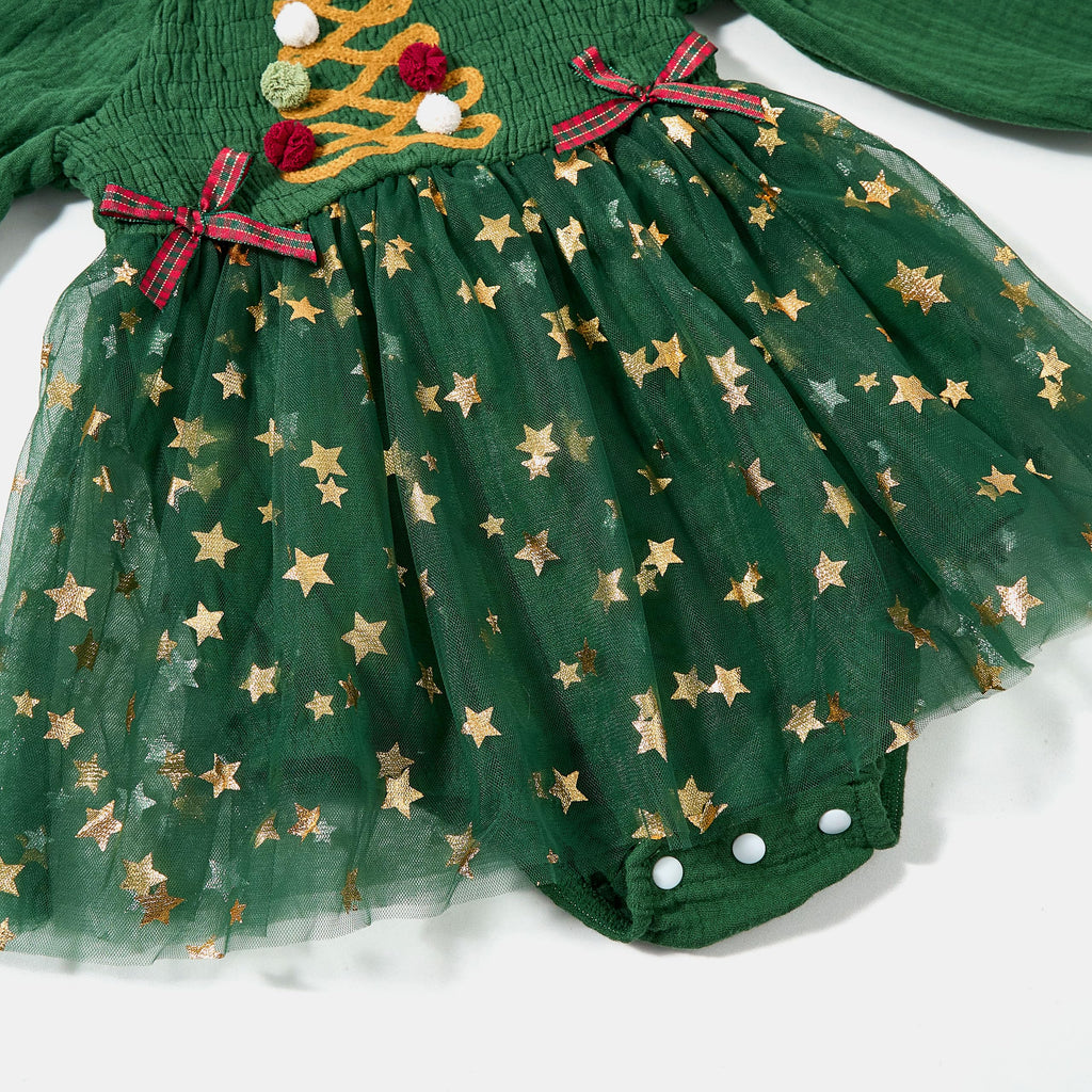 Baby Girl 1st Birthday Outfit Long Sleeve Christmas Romper Dress Cake Smash Clothes with Headband