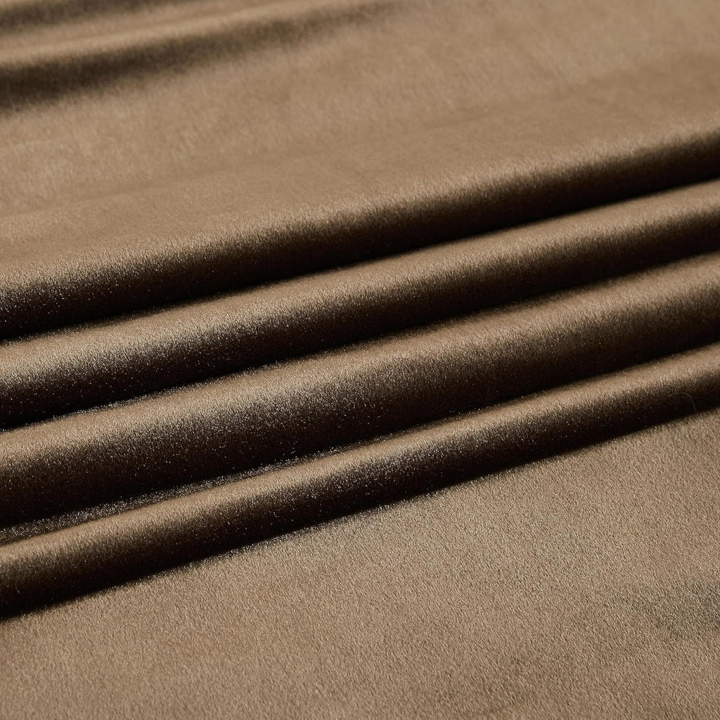 Brown Velvet Curtains 96 inch Long,Set of 2 Panels Blackout Rod Pocket Back Tab Window Treatment Room Darkening Heavy