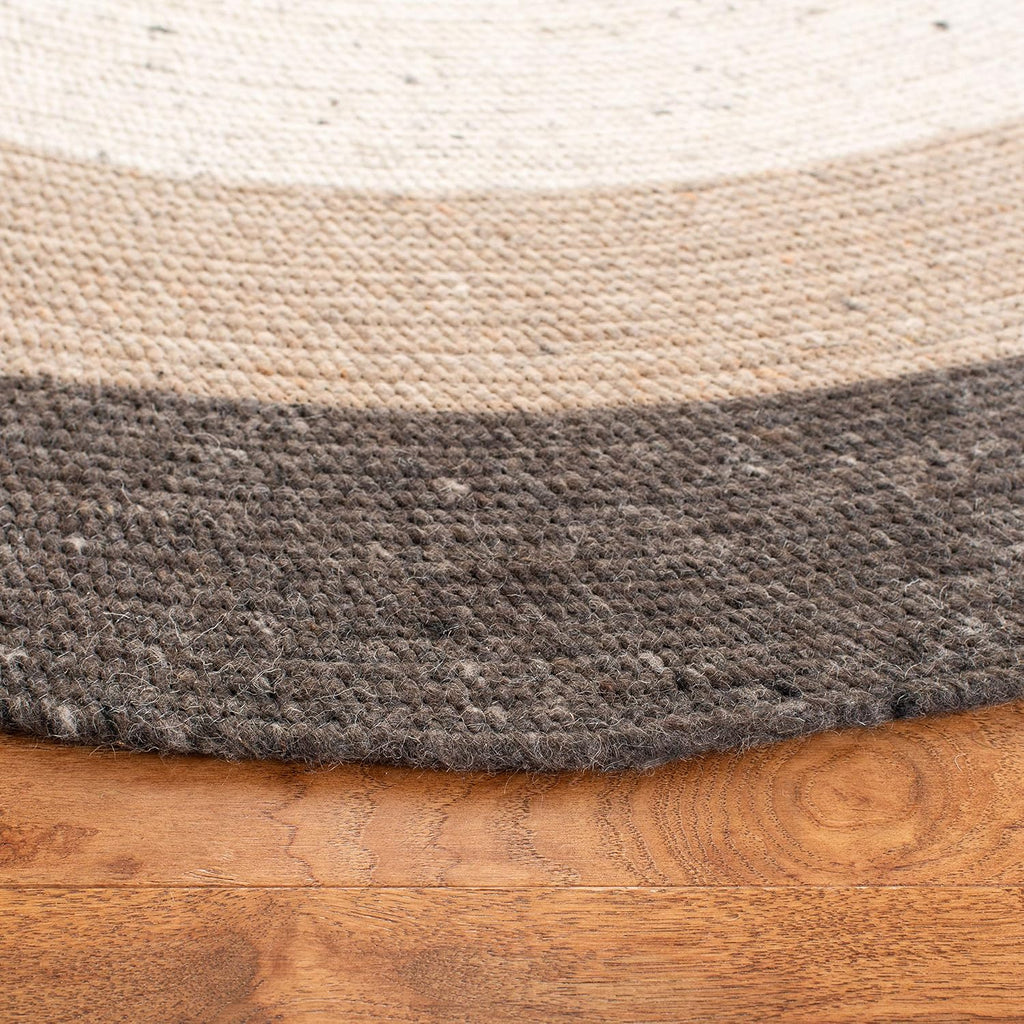 Braided Wool Oval Rug, Farmhouse Charcoal & Ivory BRD903H