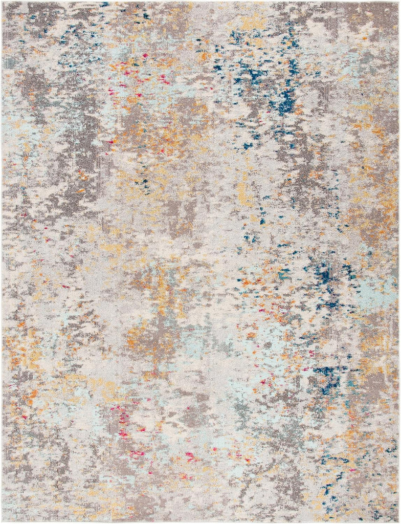 Madison X-Large Area Rug - 12' x 15', Grey & Gold, Modern Abstract Design, Non-Shedding & Easy Care