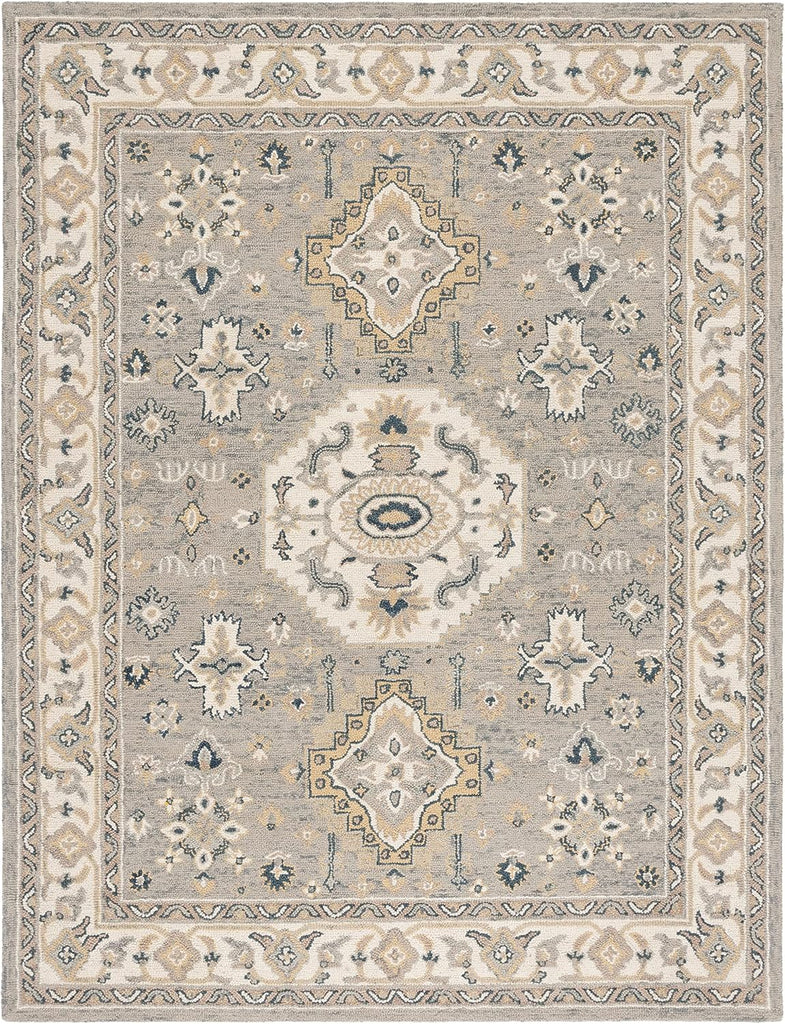 Aspen Area Rug - 9' x 12', Moss & Ivory, Handmade Traditional Wool