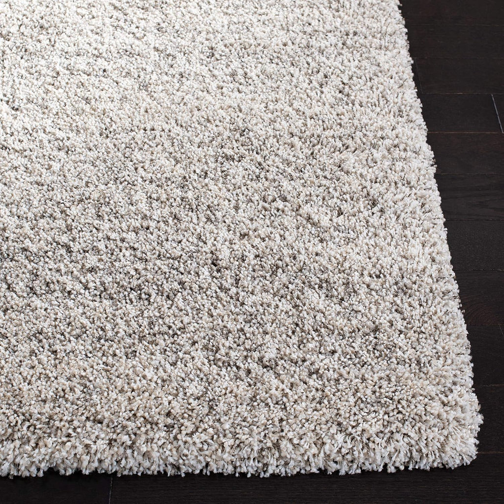 Hudson Shag Square Rug 7', Plush Ivory & Grey SGH295B