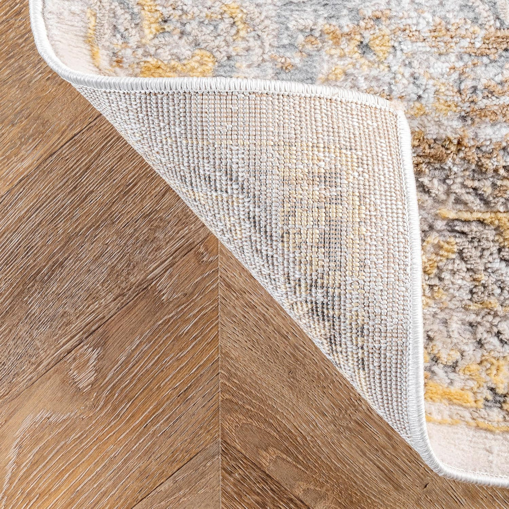 Madisson Gold Medallion Power Loomed Area Rug