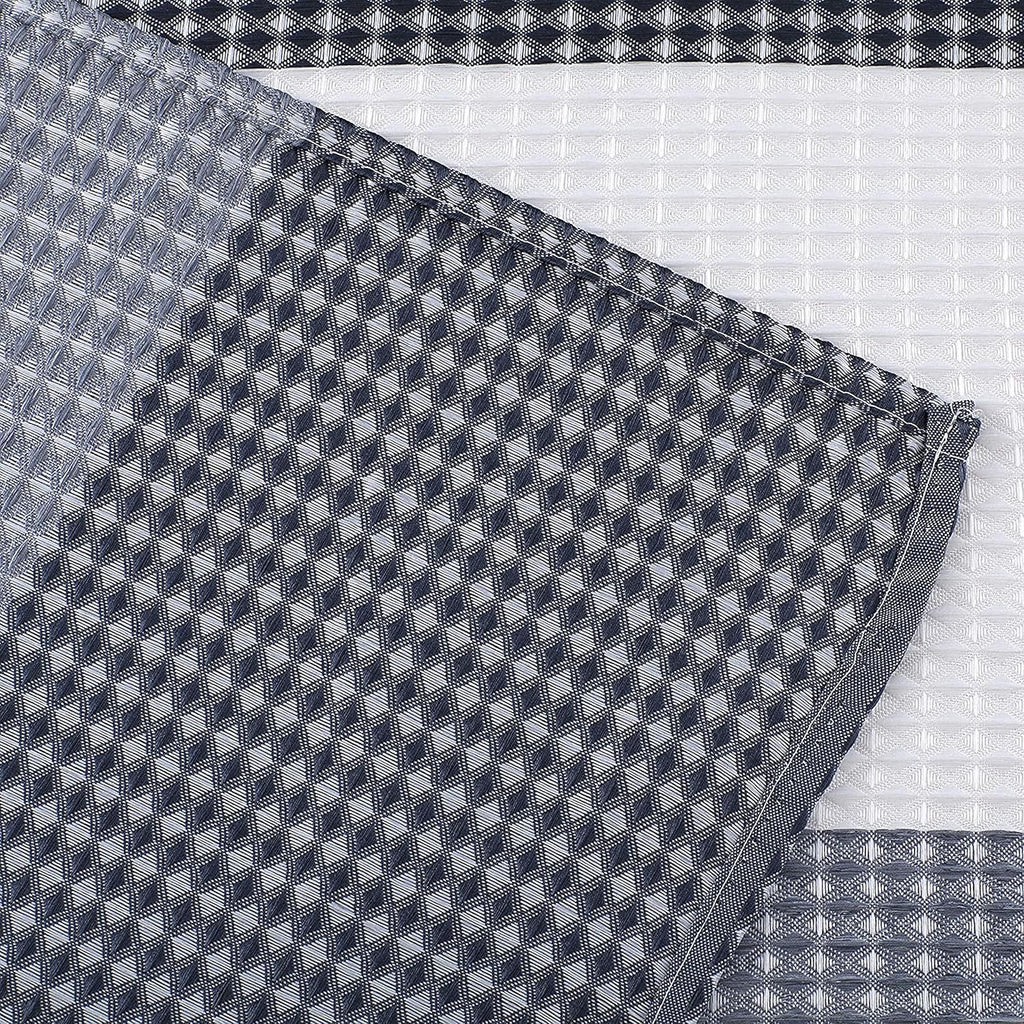 Waffle Weave Waterproof Shower Curtains, Navy 70" x 72", Bath Curtains, Shower Curtain Waterproof Fabric with 12
