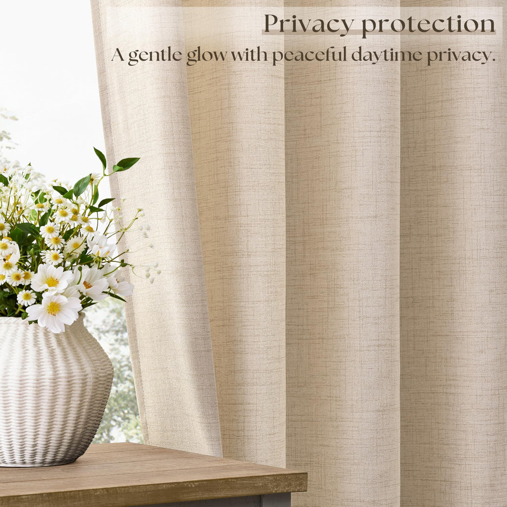 Flax Linen Curtains Extra Wide 100 Inch Wide 96 Inch Length 1 Panel