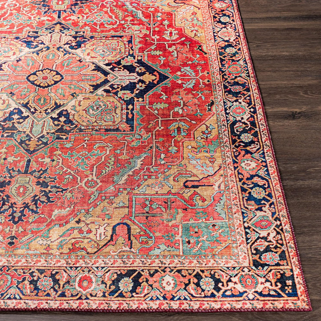 Alfons Medallion Oriental Area Rug,7'6" x 9'6",Red/Gold