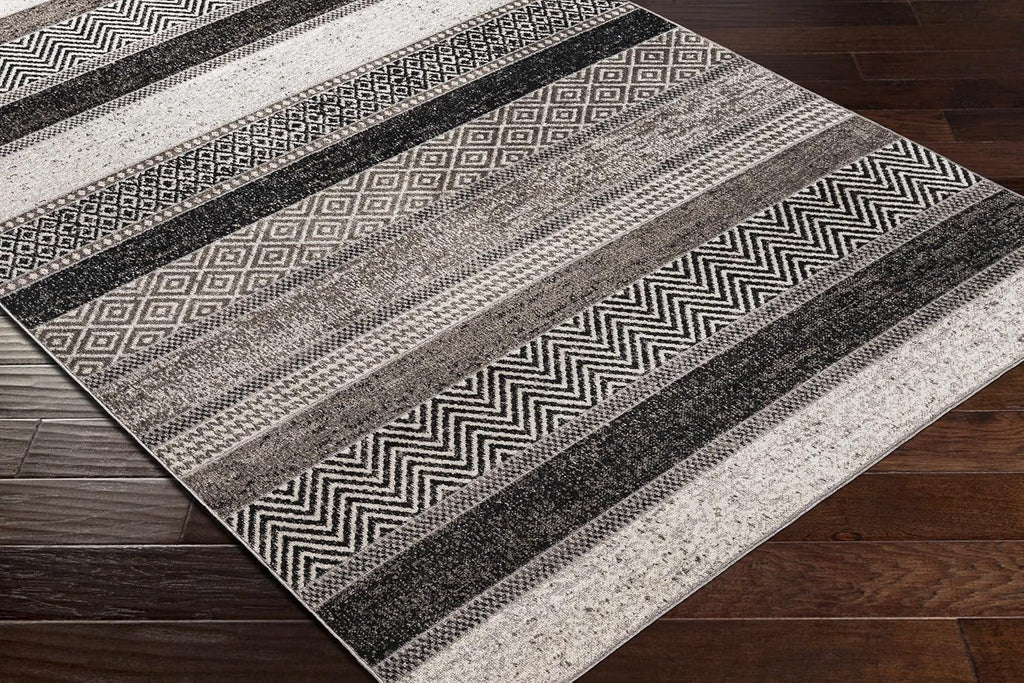 Middlestown Machine Washable Area Rug - Striped Geometric Diamond Chevron Herringbone - Farmhouse Modern Contemporary