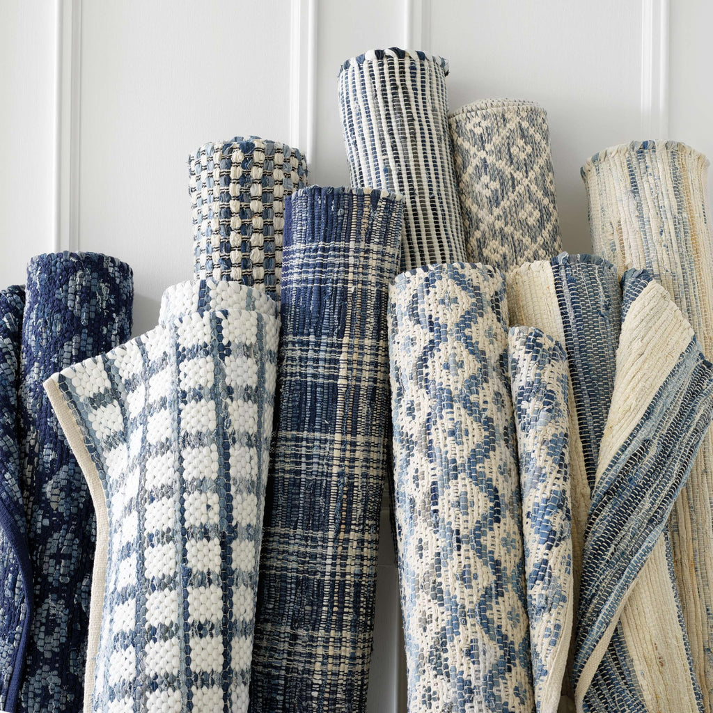 Denim Rag Blue Striped Handwoven Rug