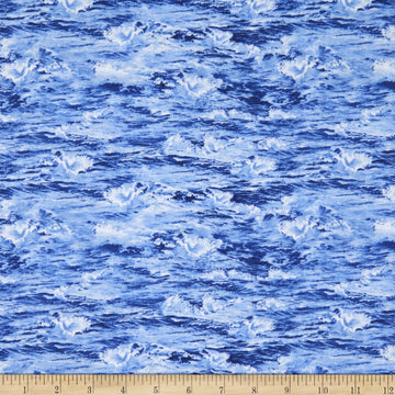 Natural Treasures 2 Ocean Waves Blue, Fabric by the Yard