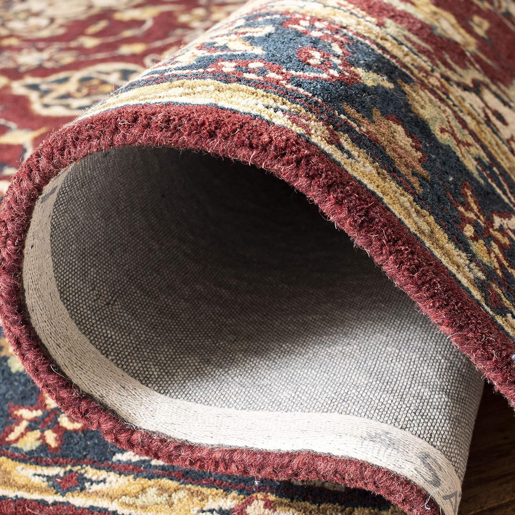 Classic 9' x 12' Burgundy / Navy Handmade Traditional Oriental Premium Wool Area Rug