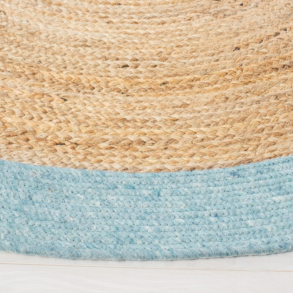 Braided Oval Rug 5x7, Wool Blue & Brown BRD910M