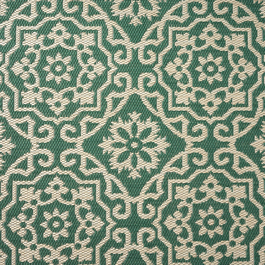 Patio Country Danica Transitional Geometric Indoor/Outdoor Area Rug, Green/Beige, 5'2"x7'2"