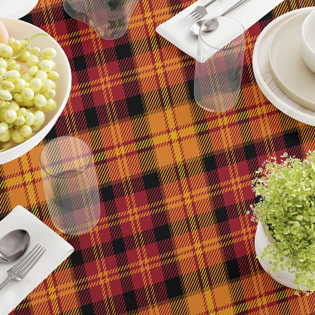 Fall Harvest Tablecloth | Plaid Round Tablecloth | 60" Round | Machine Washable and Stain-Resistant for Easy Care