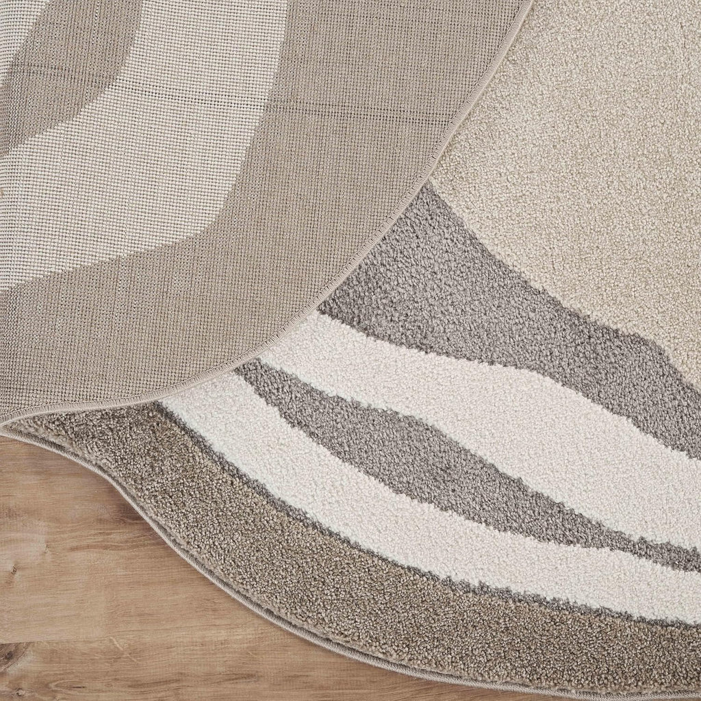 Beau Collection Beige Oval Area Rug - - Geometric Pattern, Non-Shedding - Easy to Clean, Durable s, Bedrooms