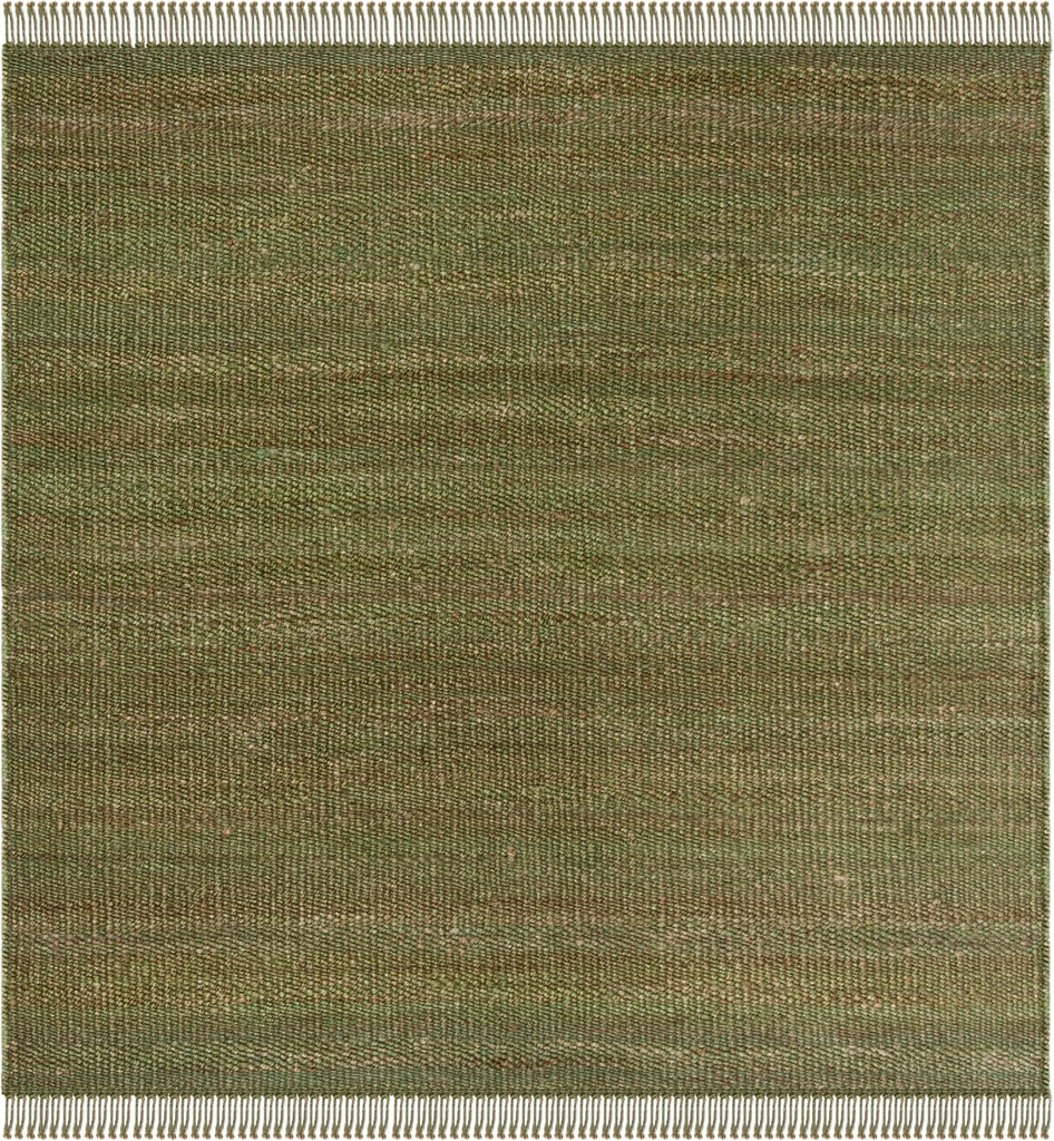 Natural Fiber Jute Square Rug 6', Coastal Green NF368G