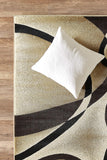 GLORY RUGS Modern Area Rug 5x7 Beige Swirls Carpet Bedroom Living Room Contemporary Dining Accent Sevilla Collection