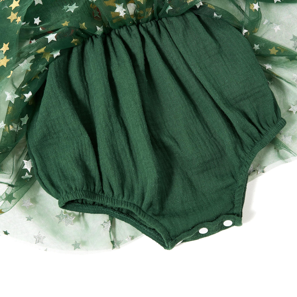 Baby Girl 1st Birthday Outfit Long Sleeve Christmas Romper Dress Cake Smash Clothes with Headband