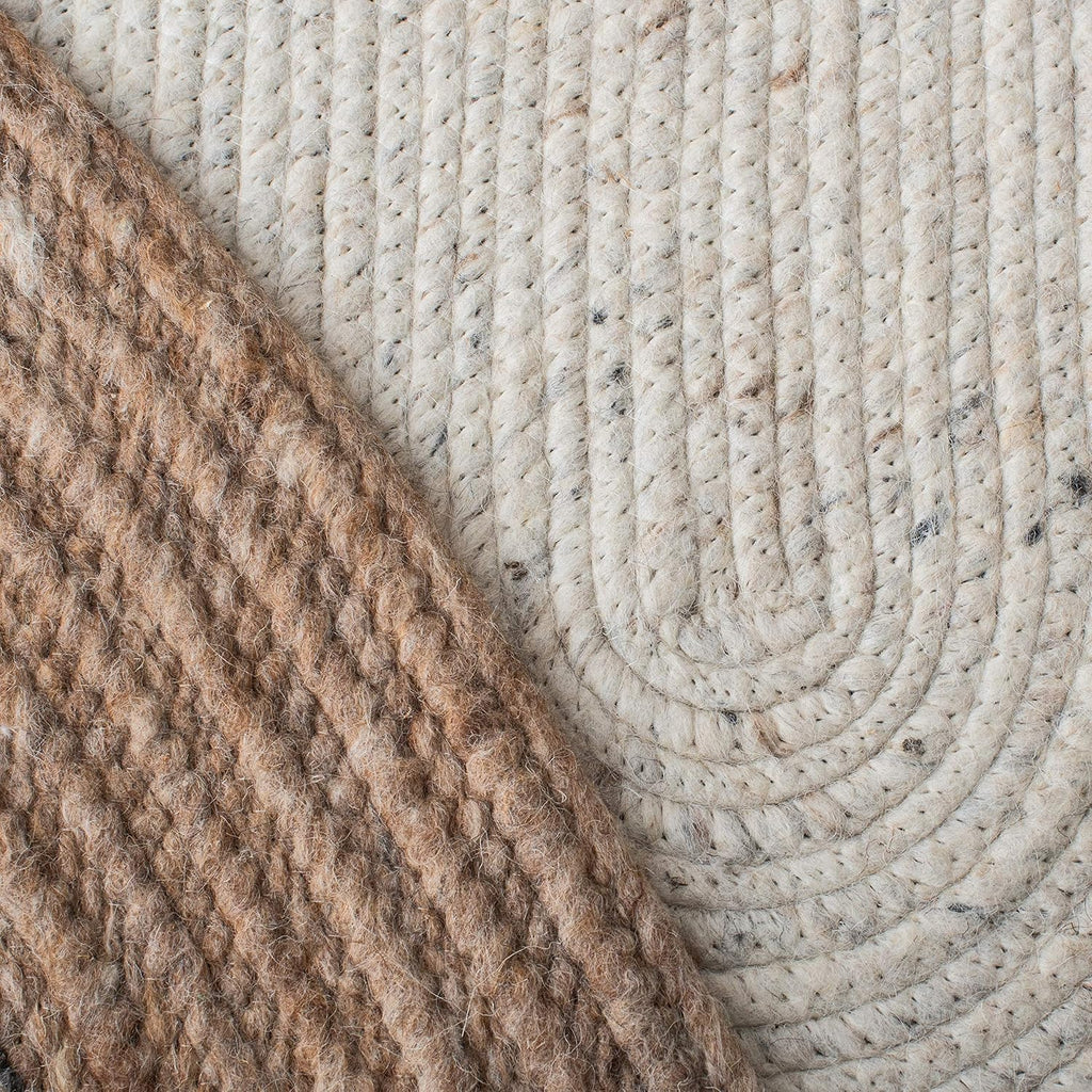 Braided Wool Oval Rug 8'x10', Farmhouse Beige & Ivory BRD903B