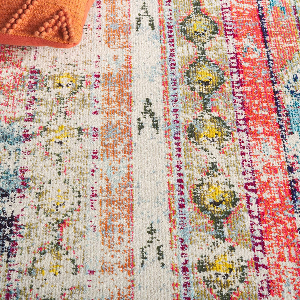Monaco Collection Area Rug, Multi, Boho Chic Tribal Distressed Design, Non-Shedding & Easy Care, Ideal for