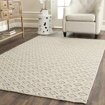 Diamond Collection Accent Rug - 3' x 5', Taupe, Trellis Wool & Sisal Design, Ideal for High Traffic Areas (DMD521A)