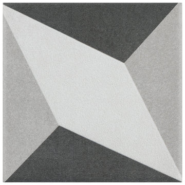 Twenties Mini Diamond 3-7/8" x 3-7/8" Ceramic Floor and Wall Tile