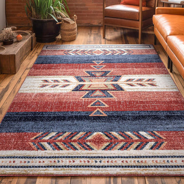 Dustin Crimson Southwestern Medallion Area Rug