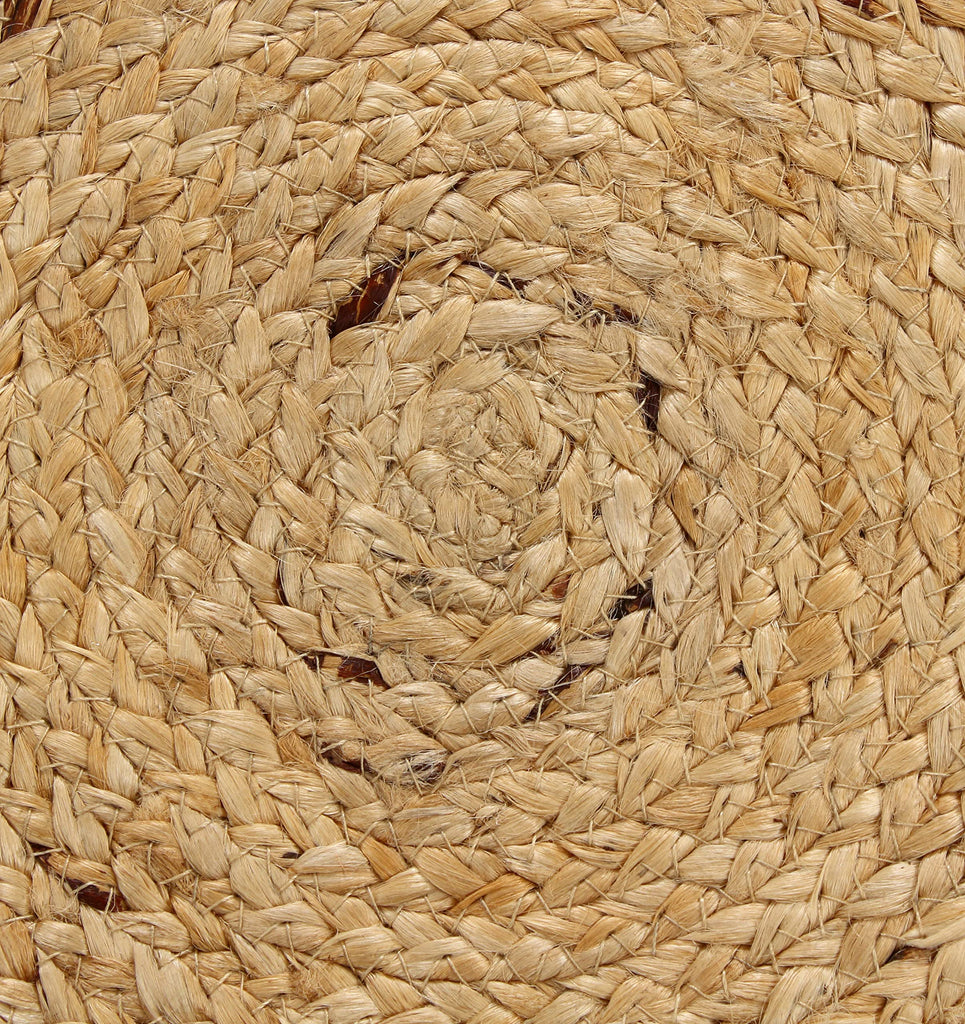 Jute Hand Braided Placemats Set of 6 | 15 Inches Round Tablemats | Just Roll It Once to Flatten and Enjoy | , Dining