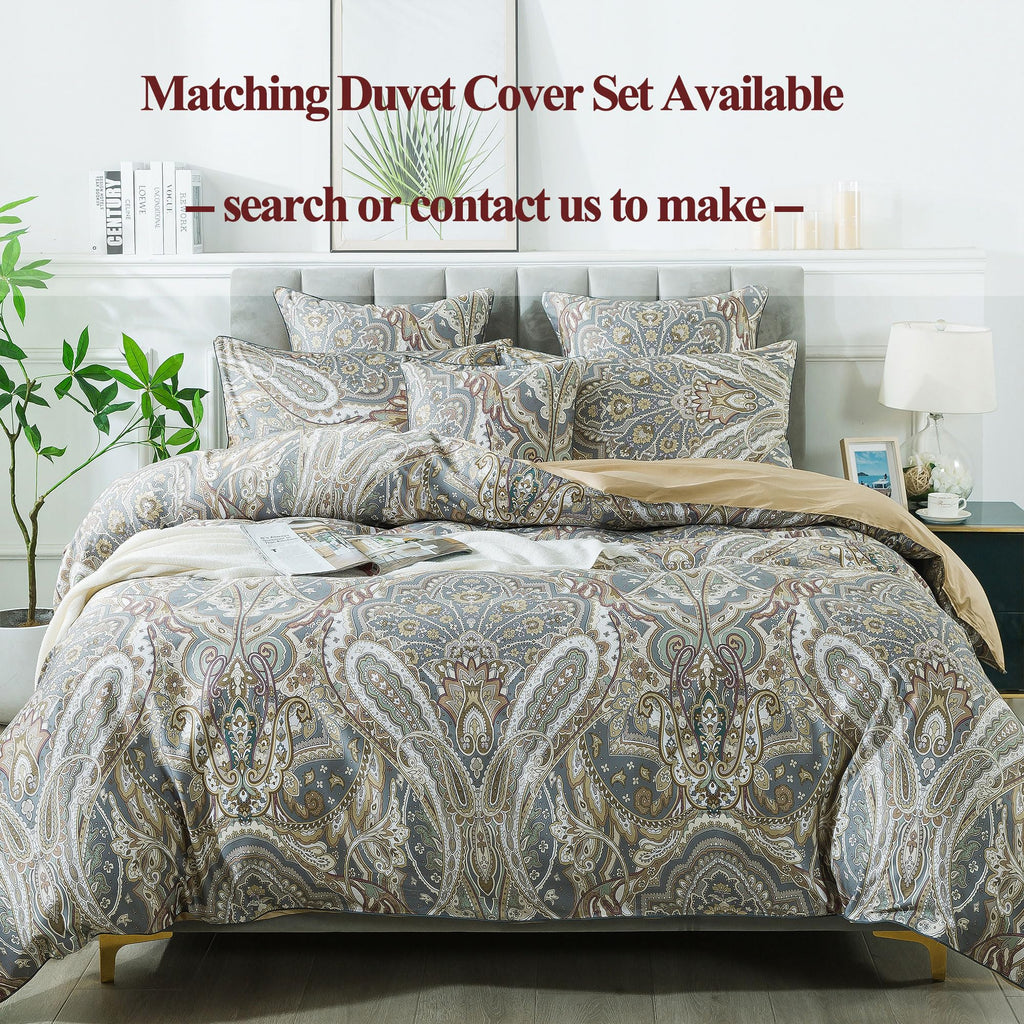Paisley Sheets Set Full Classic Boho Paisley Bedding Luxurious Bohemian Damask Paisley Bed Sheet Set Breathable 100%