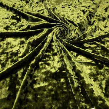 Crushed Stretch Velvet Solid (Olive) by Elotex International Fabric