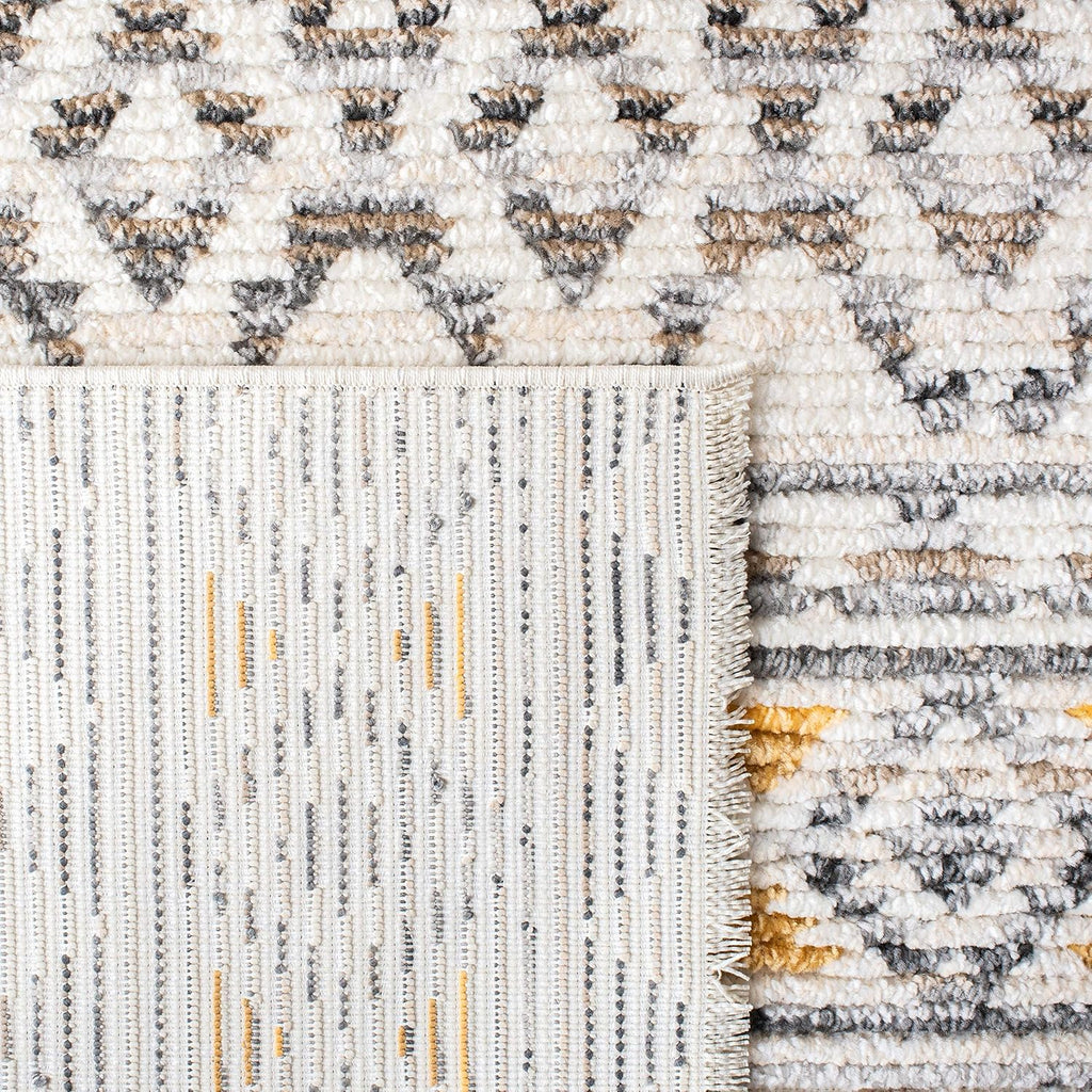 Sedona Collection Accent Rug, Ivory & Charcoal, Moroccan Boho Tribal Design, Non-Shedding & Easy Care