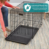 30-Inch iCrate for Medium Breeds, 21-40 lbs, Double Door Folding Dog Crate with Divider Panel