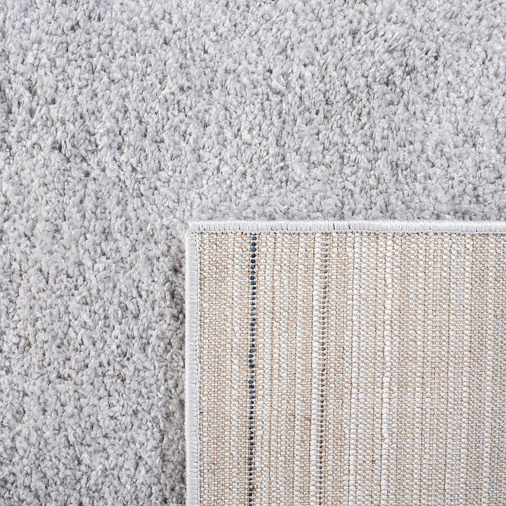 August Shag Collection Area Rug - 6'7" Square, Light Grey, Solid Design, Non-Shedding & Easy Care, 1.25-inch Thick