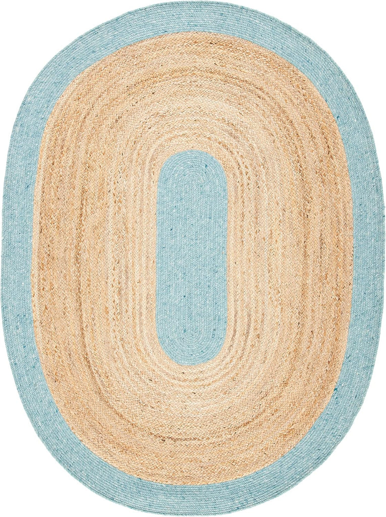 Braided Oval Rug 5x7, Wool Blue & Brown BRD910M