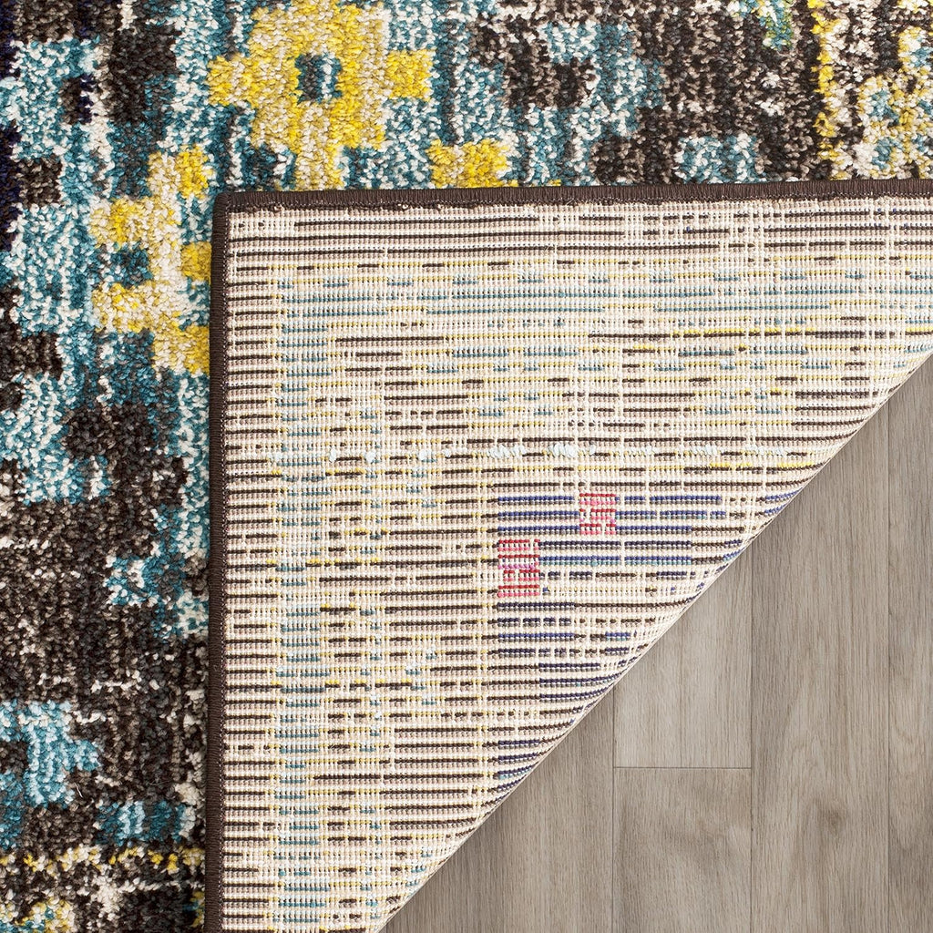 Monaco Collection Area Rug - 8' x 11', Multi, Boho Diamond Trellis Design, Non-Shedding & Easy Care, Ideal for High