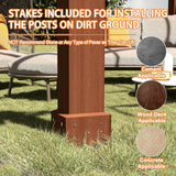 10x12 FT Wooden Pergola, Cedar Wood Gazebo with Flat Roof, O - Image 4