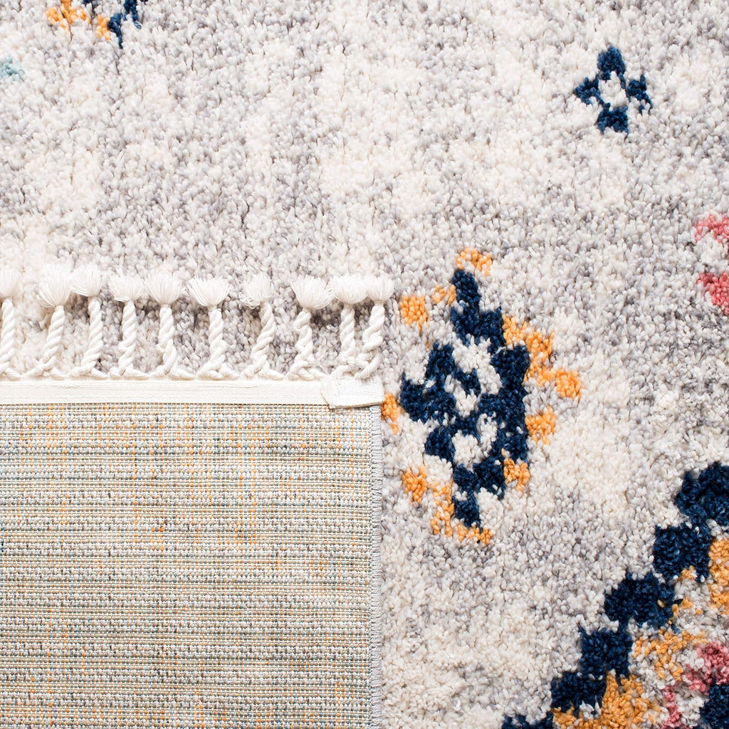 Morocco Collection Accent Rug, Ivory & Multi, Moroccan Boho Tribal Design, Non-Shedding & Easy Care, Ideal