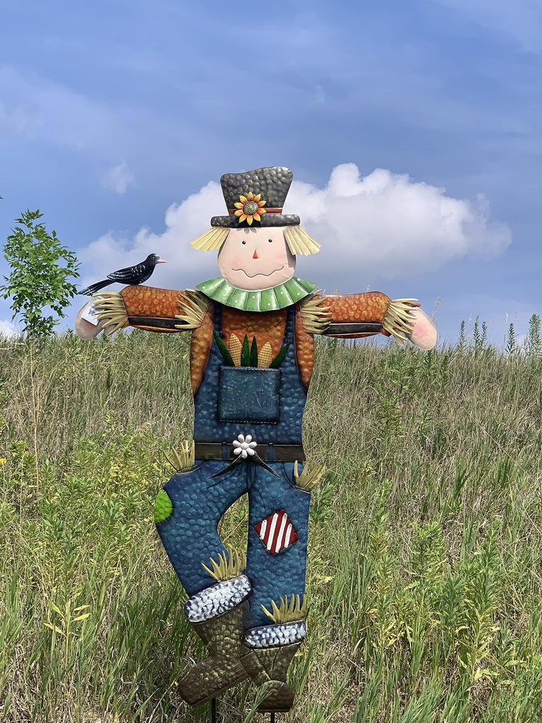 71" x 50" Metal Scarecrow Yard Decoration - Fall Decorations Outdoor, Metal Scarecrow Garden Stake for Fall Harvest