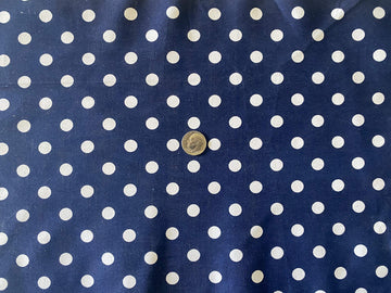 Small Polka Dot Poly Cotton Multi-Colors 60" Wide Polyester by The Yard (3 Yard, Navy White)