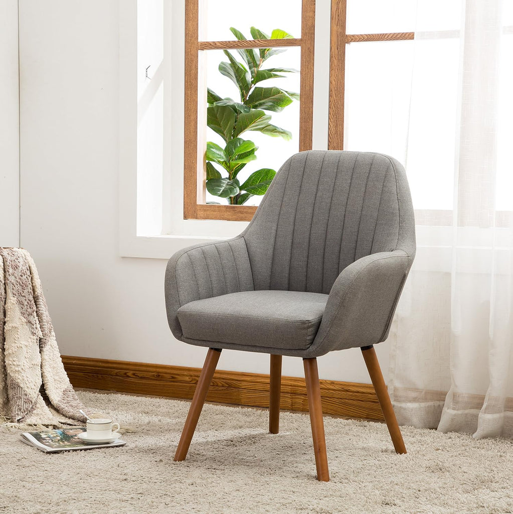 Tuchico Contemporary Fabric Accent Chair,Arm Rest, Gray