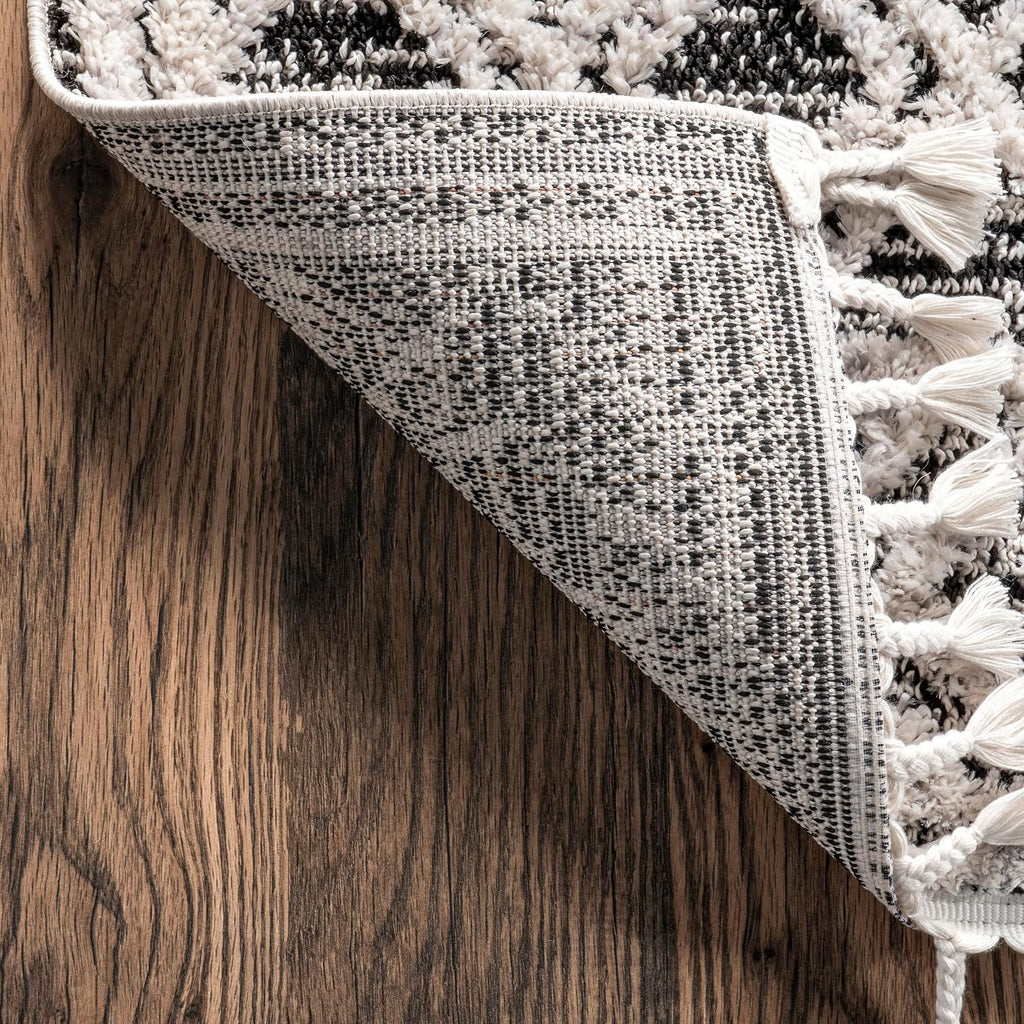 Ansley Grey Trellis Power Loomed Area Rug