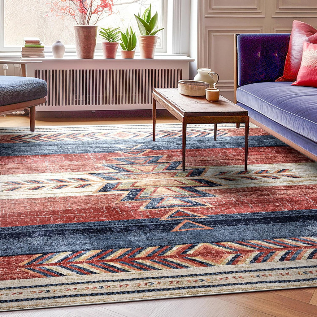 Dustin Crimson Southwestern Medallion Area Rug