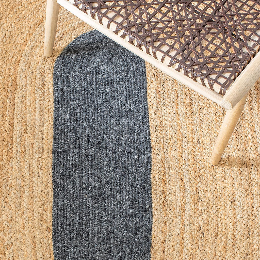 Braided Oval Rug, Wool Black & Gold BRD910Z
