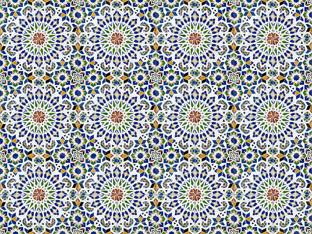 Ceramic Tiles 8x8 - Nazir by - Moroccan Mosaic Tiles backsplash | 12 Coloured Moroccan Wall Tiles 8x8 in Oriental