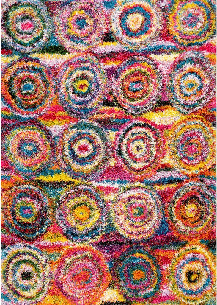 Kindra Multicolor Abstract Power Loomed Area Rug, 8' Square