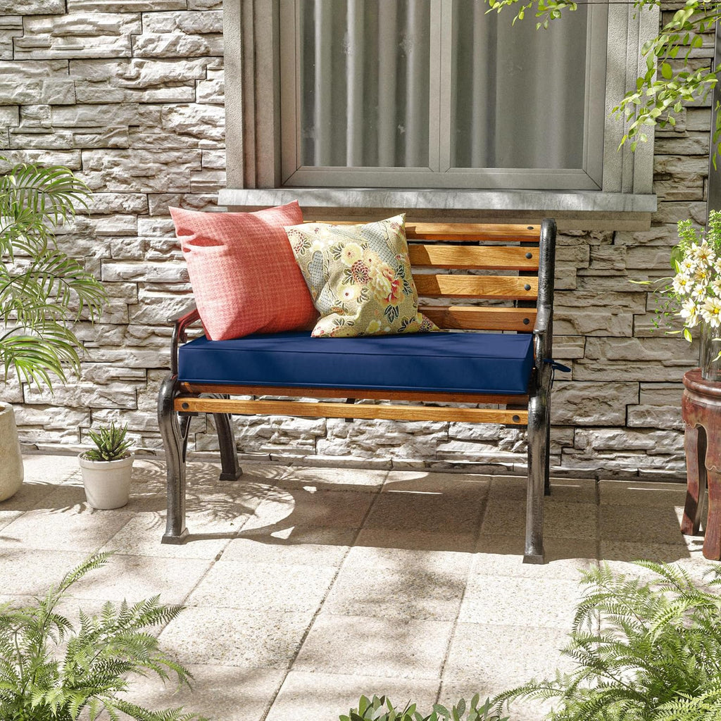 Premium Outdoor Bench Cushions Furniture 3.5inches Memory Foam Bench Cushion Waterproof Fade Resistant Porch Swing