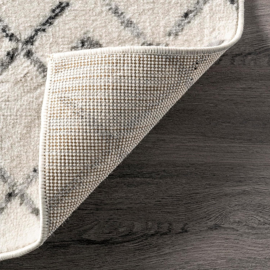 Zola Grey Trellis Power Loomed Area Rug, 5' x 8'